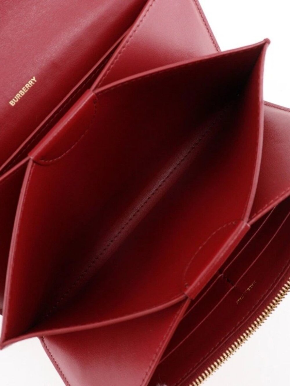 BURBERRY Shoulder wallet Shoulder Bag 2WAY Red Cowhide Women - Picture 8 of 12
